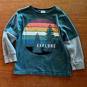 Hanna Andersson Explore thermal sleeve tshirt size 5